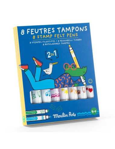 8 feutres tampons 2 en 1 Les...