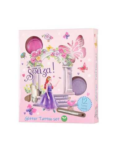 Set de tatouages glitter Princesse -...