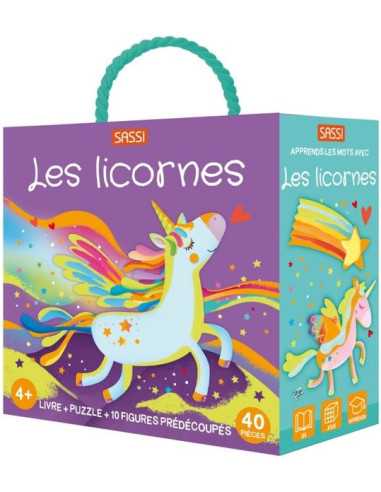 Coffret livre et puzzle Les licornes...