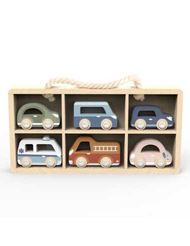 Set de 6 voitures en bois - Speedy...