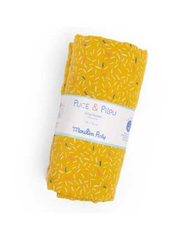 Drap housse jaune lit bébé Puce &...