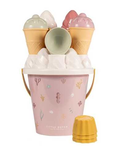 Seau de plage rose Glaces - Little Dutch