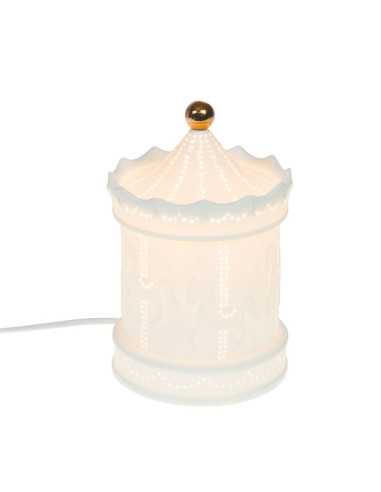 Lampe carrousel en porcelaine -...