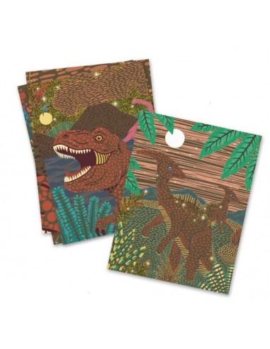 Mosaïques dinosaures 2 planches à réaliser multicolore Djeco