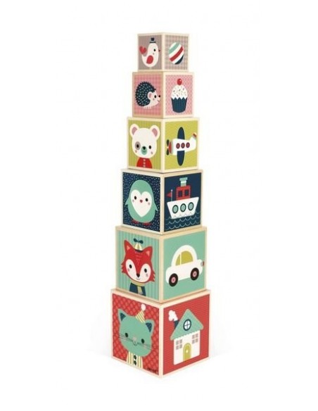 Pyramide 6 Cubes Baby Forest Janod