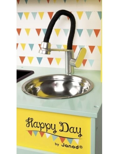 Janod - Grande Cuisine Enfant en Bois Happy Day - Équipée avec Frigo –  TECIN HOLDING