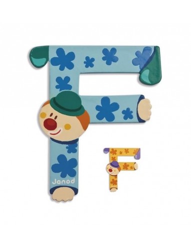 Lettre Bois Clown F Decoration Chambre Enfant Janod Lapouleapois Fr