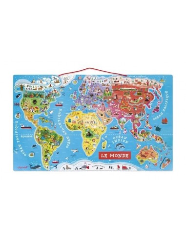 puzzle carte du monde magnetique janod
