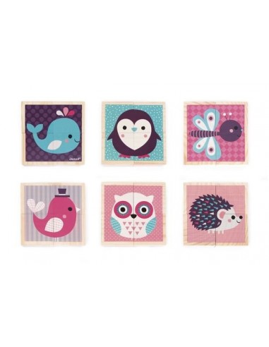 Cubes En Bois Bebes Animaux Janod