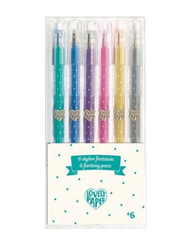 10 mini stylos gel classique - Lovely paper by Djeco