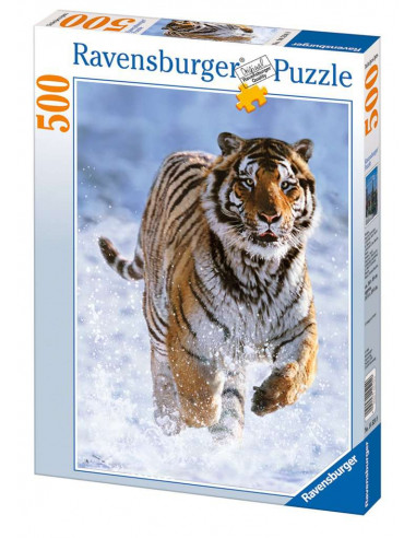 Puzzle 500 pièces tigre dans la neige - Ravensburger