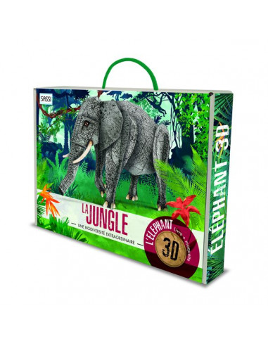 Livre Et Maquette 3d Elephant La Jungle Sassi