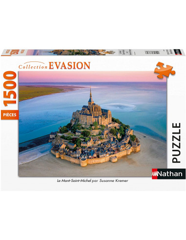 Puzzle 1500 pièces vue sur le Mont Saint-Michel - Nathan