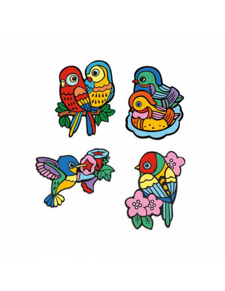 Bebes Oiseaux Coloriage Velours Djeco