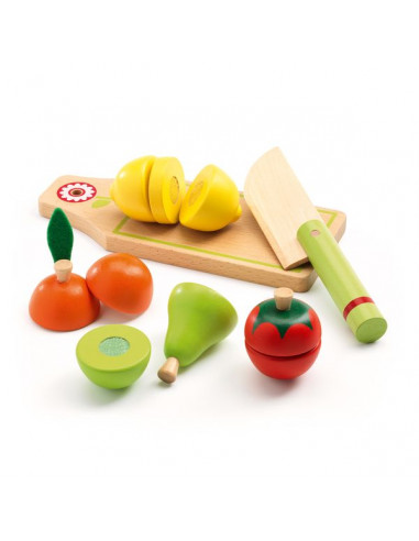 Fruits et légumes à couper en bois Djeco