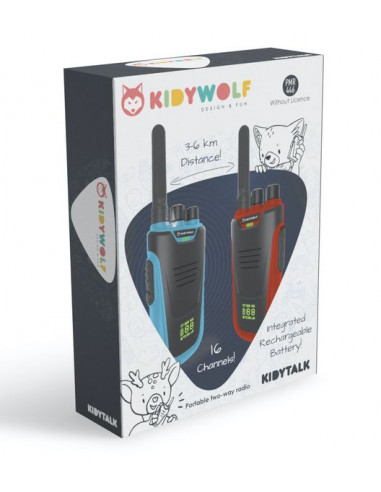Talkie walkie avec batterie bleu et rouge - Kidywolf