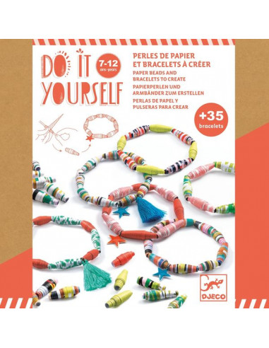 Perles papier et bracelets à créer Pop et acidulés - Do it Yourself Djeco