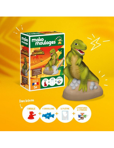 Kit créatif Le monde des dinosaures : 3 dinosaures de Mako Moulages