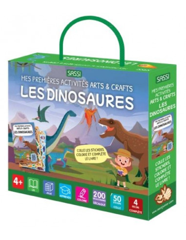 Les dinosaures. Ma valisette. Mes petites activités - Avec 3 livres et plus  de 200 autocollants - Dès 6 ans