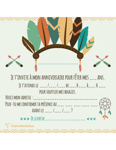 Carte invitation anniversaire thème cheval - Collection Cheval d'amour
