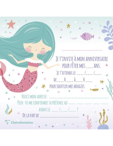 Kit invitations Licorne - 10 invitations d'anniversaire - Faire Part - 10  Doigts
