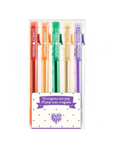 5 crayons cire pop - Lovely paper by Djeco