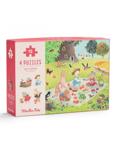 4 puzzles évolutifs Vacances - Vilac 2634 - Puzzle pour enfant dès 2 ans