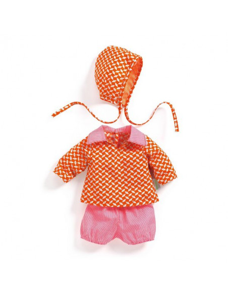 Poupée Paola Reina + set de 3 vêtements de poupée noël gaze coton
