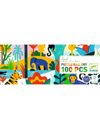 1 à 10 Jungle Djeco - Grand puzzle de 54 pièces, plein d'animaux à compter 