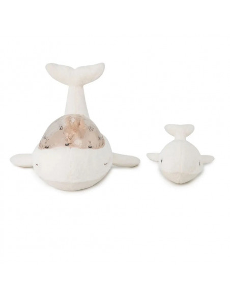 cloud-b® Veilleuse peluche Tranquil famille baleine blanc
