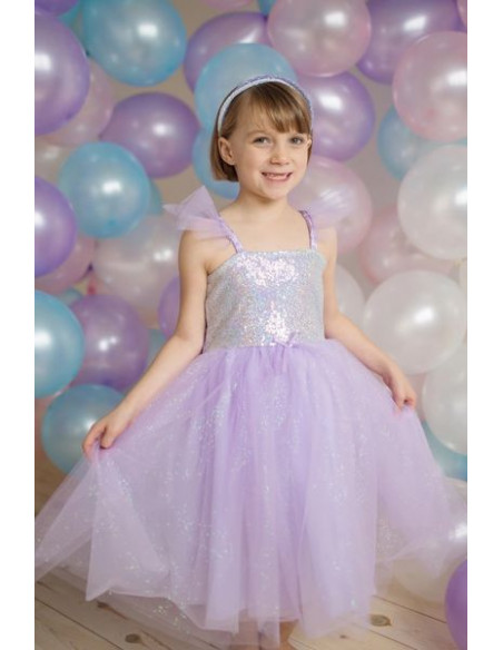Robe de princesse lilas à sequins 4-6 ans - Great Pretenders