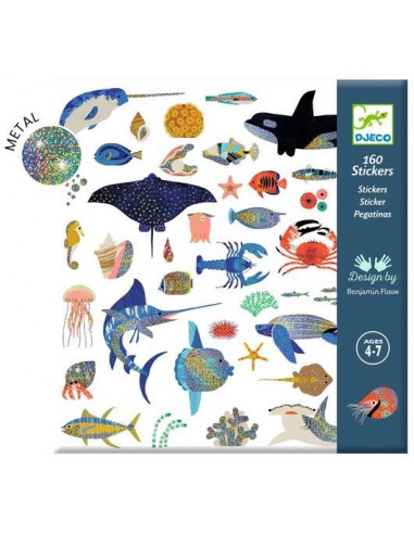 Stickers animaux 160 pièces Djeco - Le petit Souk