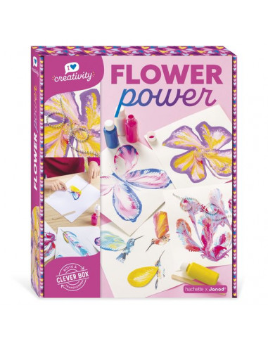 Carte d'anniversaire en bois Happy Birthday Flower Power