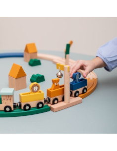 Train electrique pour enfants -16 accessoires de rails , cadeau de noël  pour tout-petits 3+ ans, bleu - Conforama
