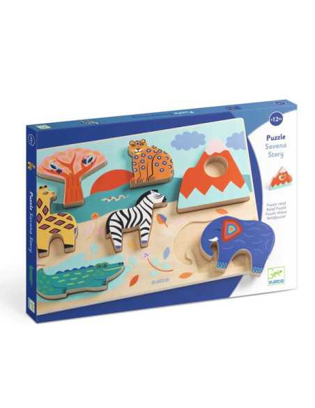 Puzzle éducatif en bois à bouton – animaux de la jungle – Magasin de jouets  et jeux éducatifs en ligne