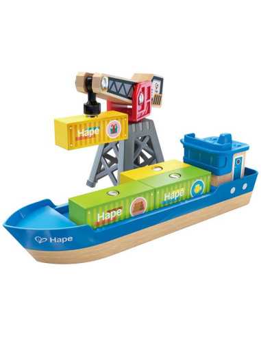 Bateau cargo et grue - Hape