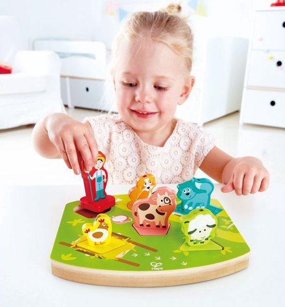 Puzzle personnalisé de nom avec des animaux, cadeau de bébé fille 1 an,  jouet pour des