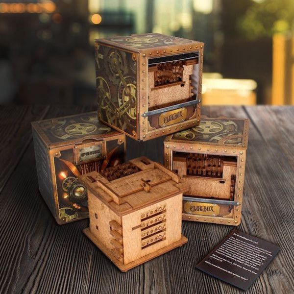 Boite à bijoux boîte de puzzle surprise en bois brun avec ouverture magique  rangement aventure
